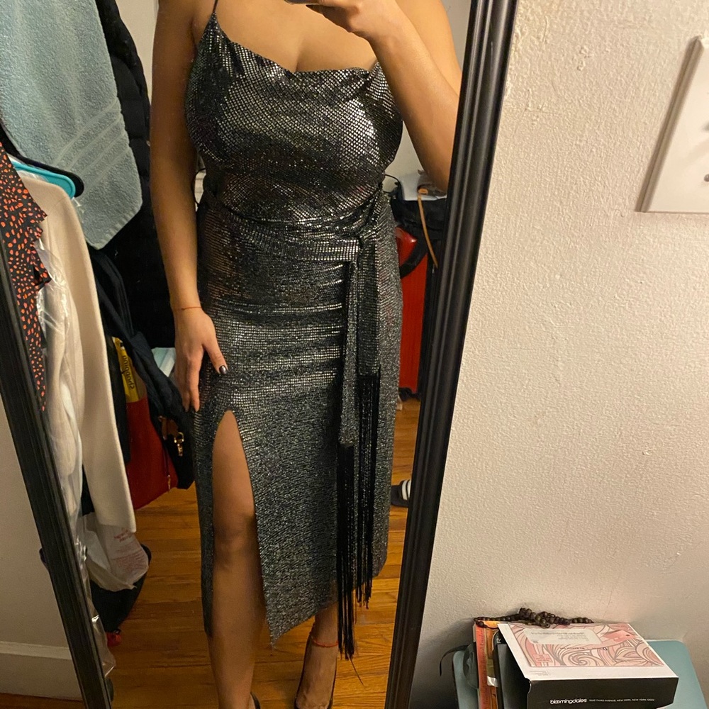 Silver Sequined Zara Dress